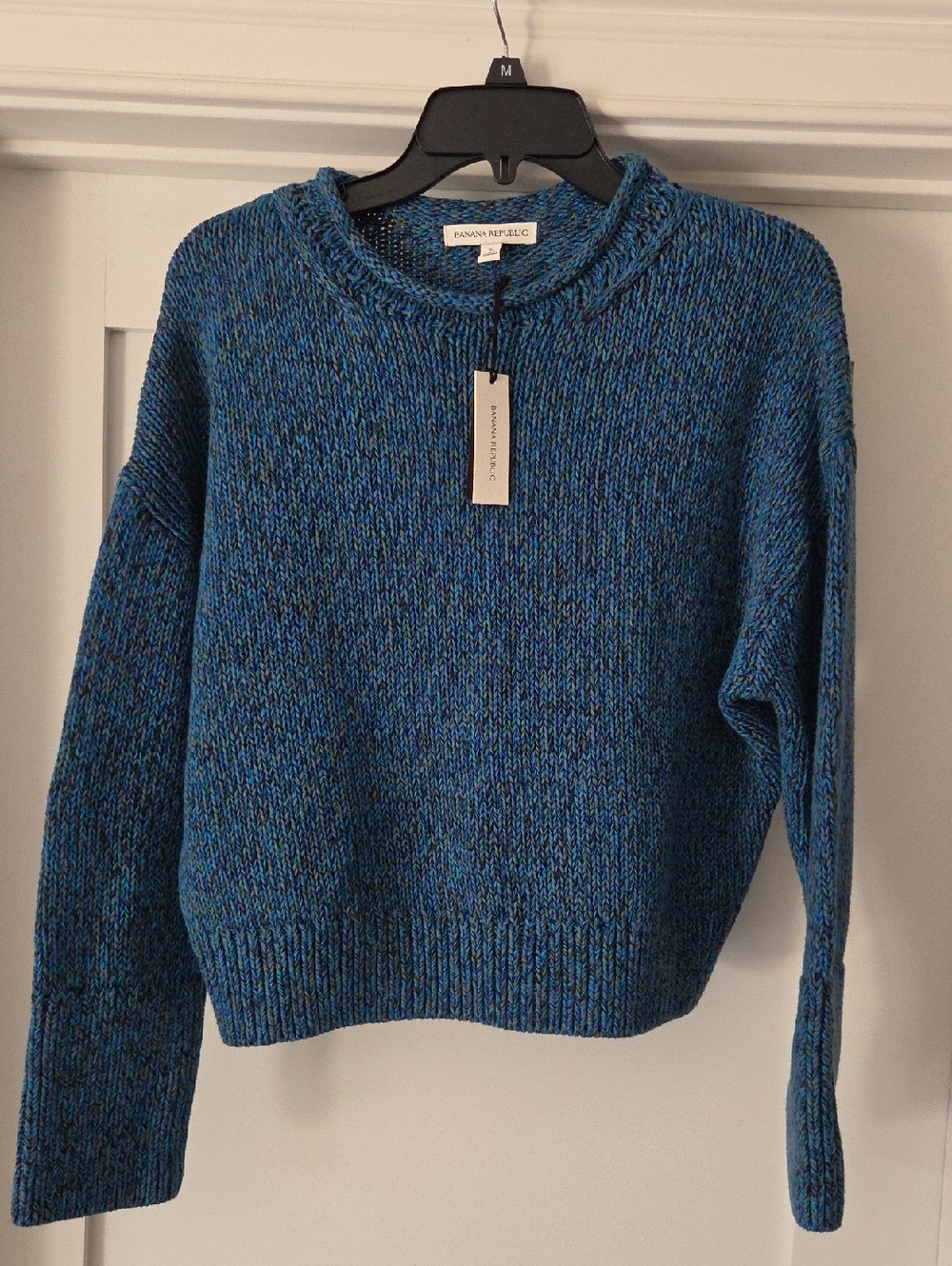 Banana Republic Teal-Blue Marled Crewneck Sweater